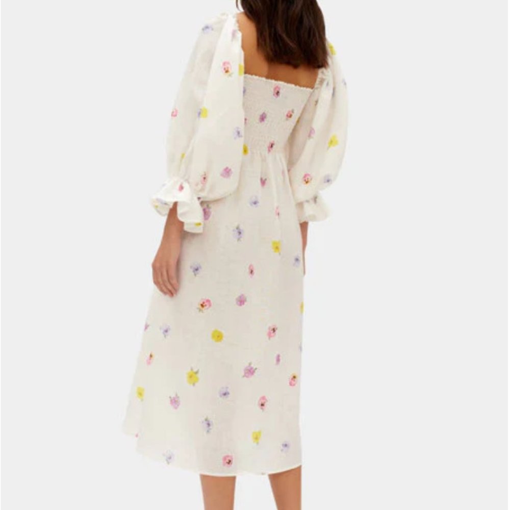 (Sold Out) Sleeper Atlanta Linen Dress in Pansies